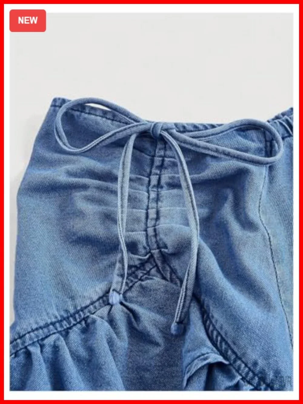 Ruffle Long Jean Skirt Western Fall Denim Maxi